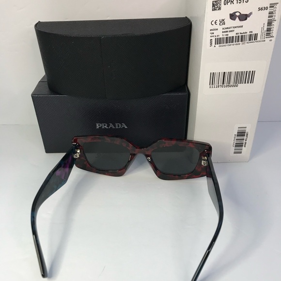 New Authentic Prada Dark Gray Irregular Ladies Sunglasses PR 15YS 09Z5S0 51 - Picture 9 of 14
